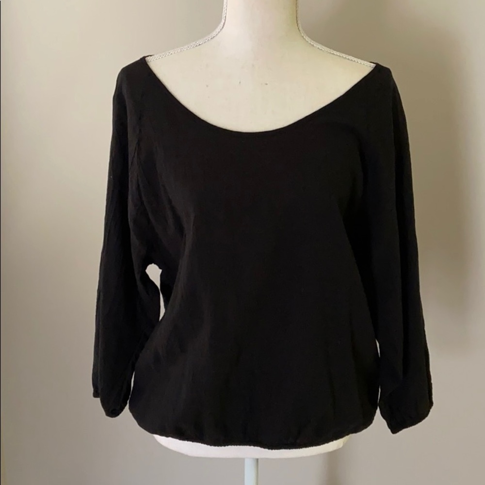 James Perse Gauzy Blouse. Black